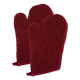 Wine Terry Oven Mitt Set/2