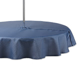 Dii French Blue Tonal Lattice Print Outdoor Tablecloth With Zipper 60 Round