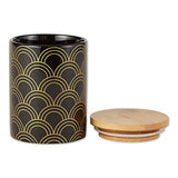 Dii Black And Gold Mixed Print Ceramic Canister 3 Piece