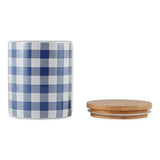 Dii Blue Buffalo Check Ceramic Canister (Set Of 3)