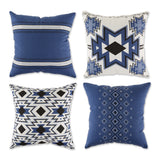 Dii Asst French Blue Aztec Print Pillow Cover (Set Of 4)