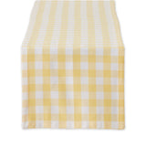 Yellow/White Checkers Table Runner 14X108