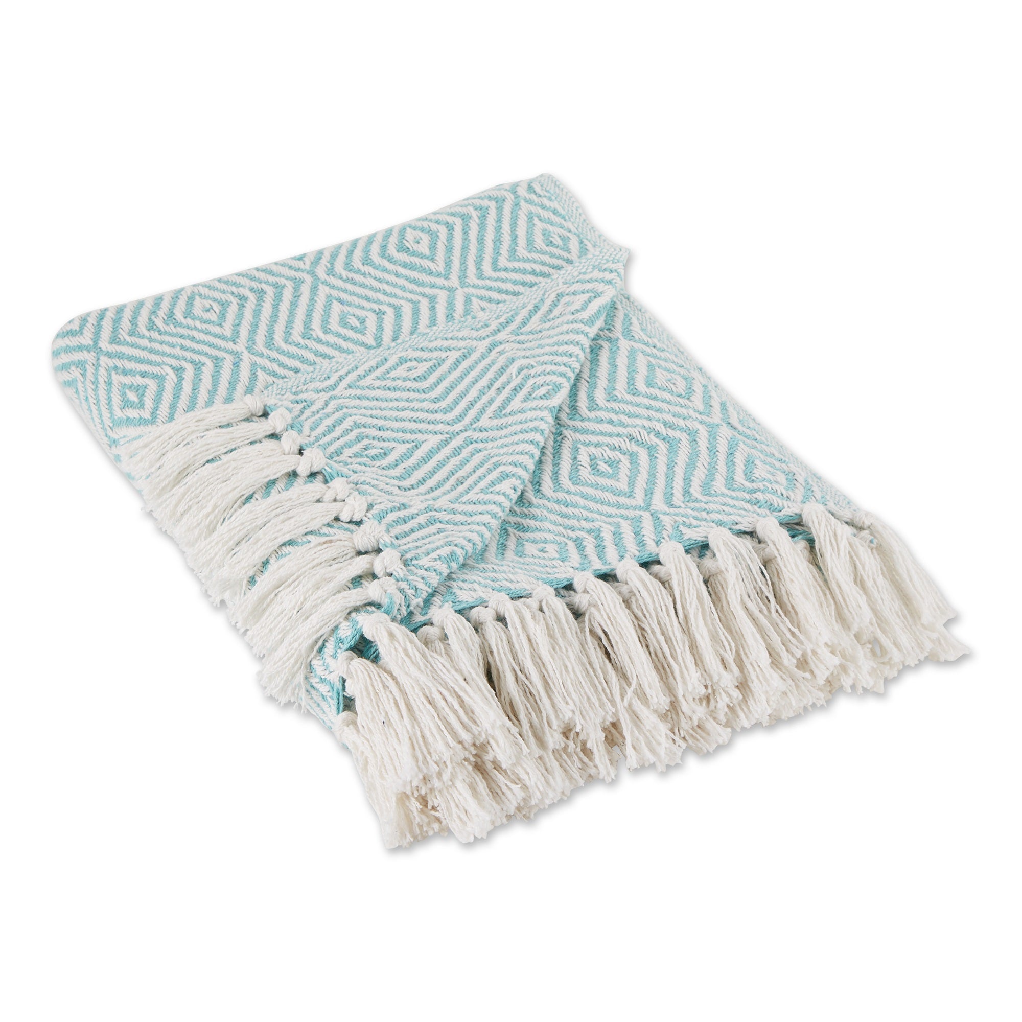 Aqua X-Diamond Geometric Throw