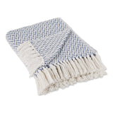 Stonewash Blue Zig-Zag Throw