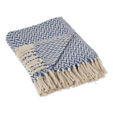 French Blue Zig-Zag Throw