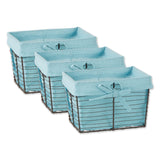 Small Vintage Grey Wire Aqua Liner Basket Set/3