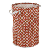 Dii Pe-Coated Cotton Polyester Laundry Hamper Lattice Cinnamon Round 13.5X13.5X20