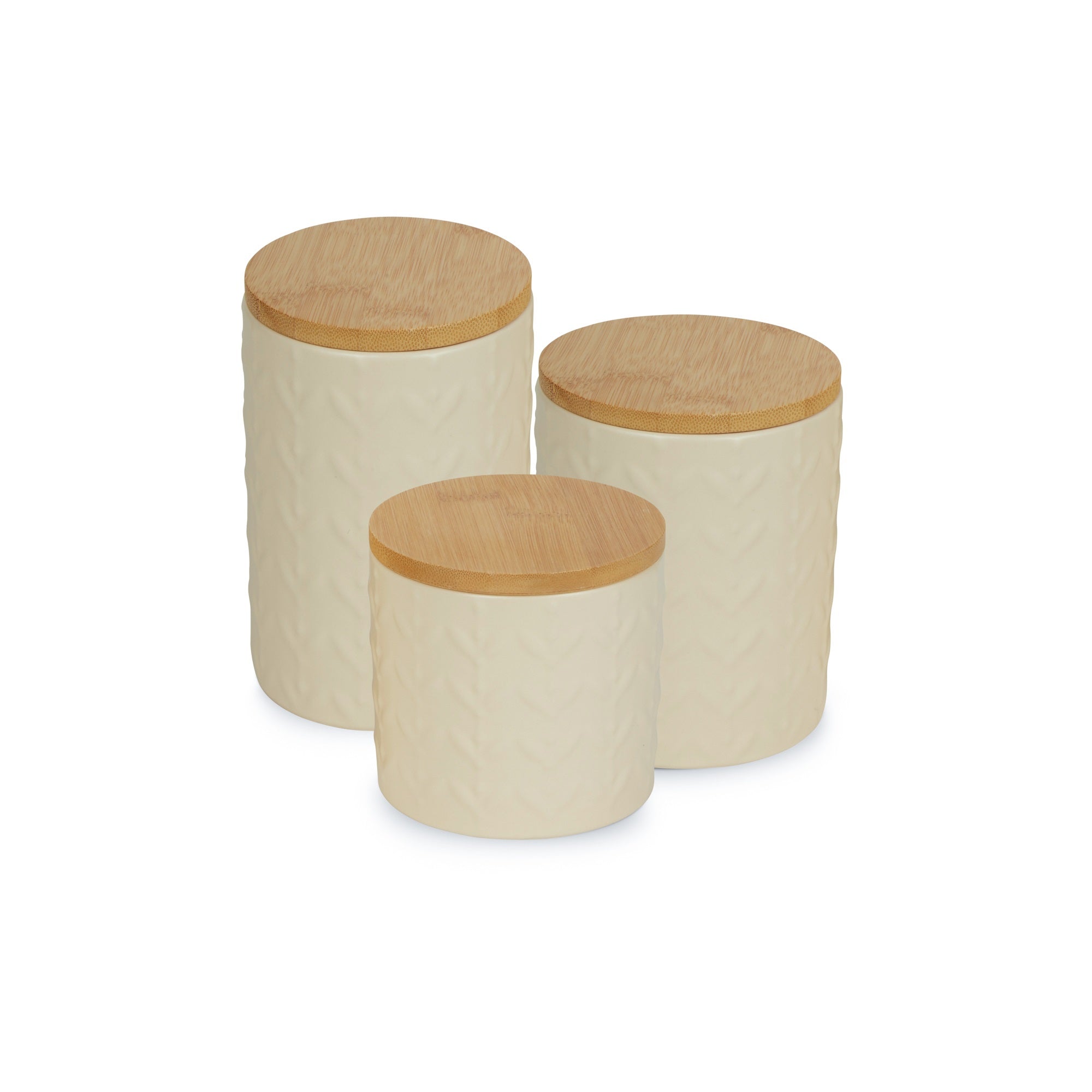 Antique White Matte Retro Vine Texture Ceramic Canister Set/3