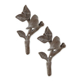 BIRD WITH LEAVES WALL HOOK SET / 2