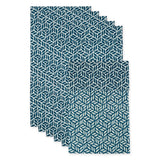 Nautical Blue Abstract Leaf Print Fridge Liner Set/6