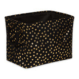 Polyester Bin Dots Gold / Black Rectangle Medium 16X10X12