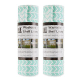 Bright Aqua Herringbone Shelf Liner Set/2