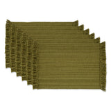 Dii Variegated Olive Green Fringe Placemat (Set Of 6)