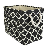 Dii Polyester Bin Lattice Black Rectangle Medium