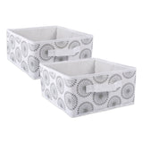 Dii Nonwoven Polyester Bin Starburst Gray Square Medium (Set Of 2)