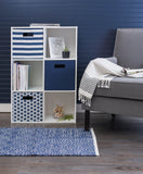 Dii Polyester Cube Stripe Nautical Blue Square