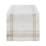 Dii White Chambray French Stripe Table Runner
