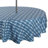 Dii Blue Ikat Outdoor Tablecloth With Zipper 52 Round