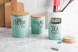Dii Aqua Coffee/Sugar/Tea Ceramic Canister (Set Of 3)