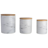 Dii White Marble Ceramic Canister (Set Of 3)