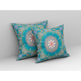 Jewel Circle Broadcloth Indoor Outdoor Pillow, Zippered, Bluegreen
