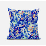 Sea Garden Rose Suede Blown And Closed Pillow By Amrita Sen In Light Green Magenta