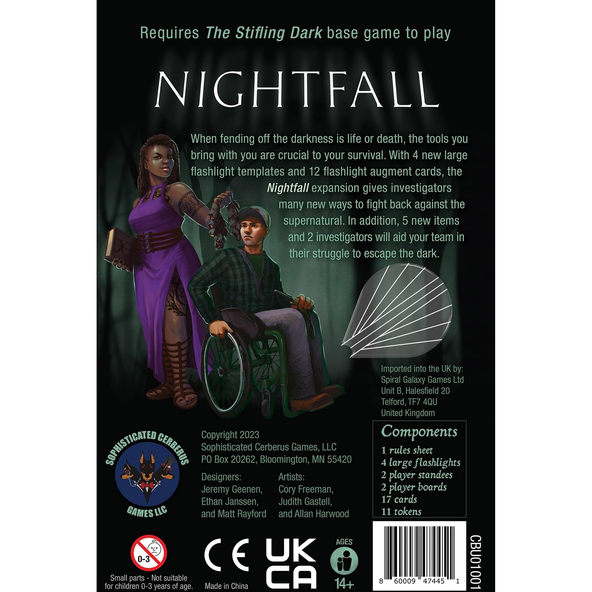 Sophisticated Cerberus Games: The Stifling Dark Nightfall Expansion - Horror Strategy Board Game, New Content, Requires Base Gam