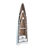 Sunset Trading Cottage 3 Piece Boat Shaped Freestanding Shelves | White/Driftwood Brown Solid Wood | Fully Assembled Nautical Di