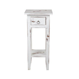 Sunset Trading Cottage Narrow Side Table | Heavy Distressed | White Washed