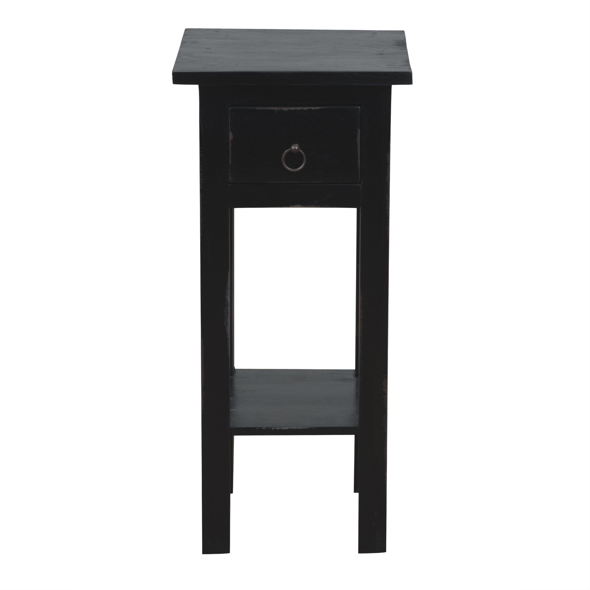 Sunset Trading Cottage Narrow Side Table | Distressed | Antique Black