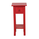 Sunset Trading Cottage Narrow Side Table | Distressed | Antique Red