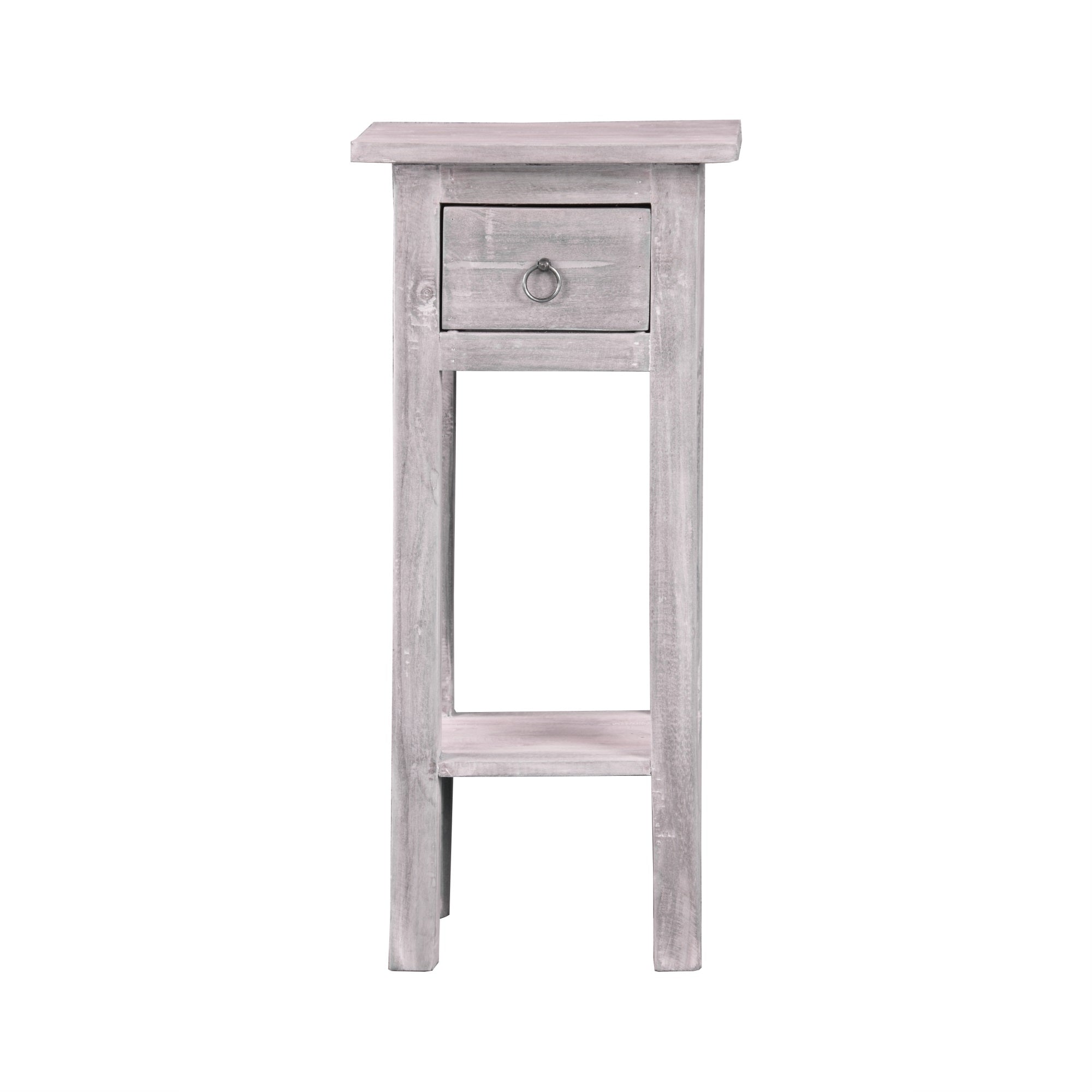 Sunset Trading Cottage Narrow Side Table | Distressed Light Gray