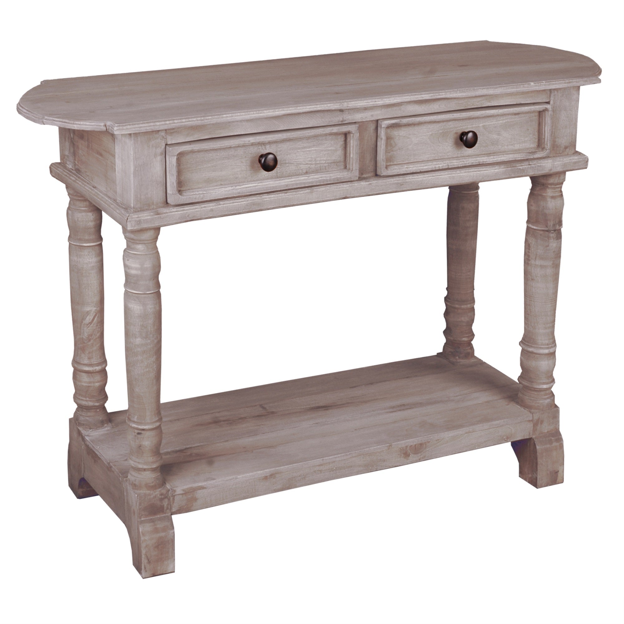 Sunset Trading Cottage Console Table | Natural Limewash