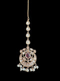 BR505 Zoyana Bridal necklace with earrings tika in fresh water pearls ( READY TO SHIP )