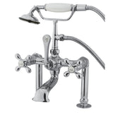 Kingston Brass CC110T1 Vintage 7Inch Deck Mount Clawfoot Tub Faucet with Hand Shower, Polished Chrome