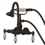 Kingston Brass CC11T5 Vintage 33/8Inch Wall Tub Faucet with Hand Shower, Oil Rubbed Bronze