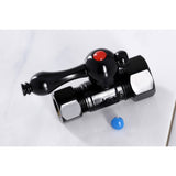 Kingston Brass Cc44450 5/8 O.D. Comp, 1/2 O.D. Comp Straight Shut-Off Valve, Matte Black