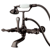 Kingston Brass CC541T5 Vintage 7Inch Wall Mount Tub Faucet with Hand Shower, Oil Rubbed Bronze