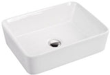 Mia Over The Counter Vessel Ceramic Basin Sink, Glossy White