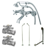 Kingston Brass CCK265CD Vintage Wall Mount Clawfoot Faucet Package, Polished Chrome