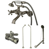 Kingston Brass CCK265SND Vintage Wall Mount Clawfoot Faucet Package, Brushed Nickel