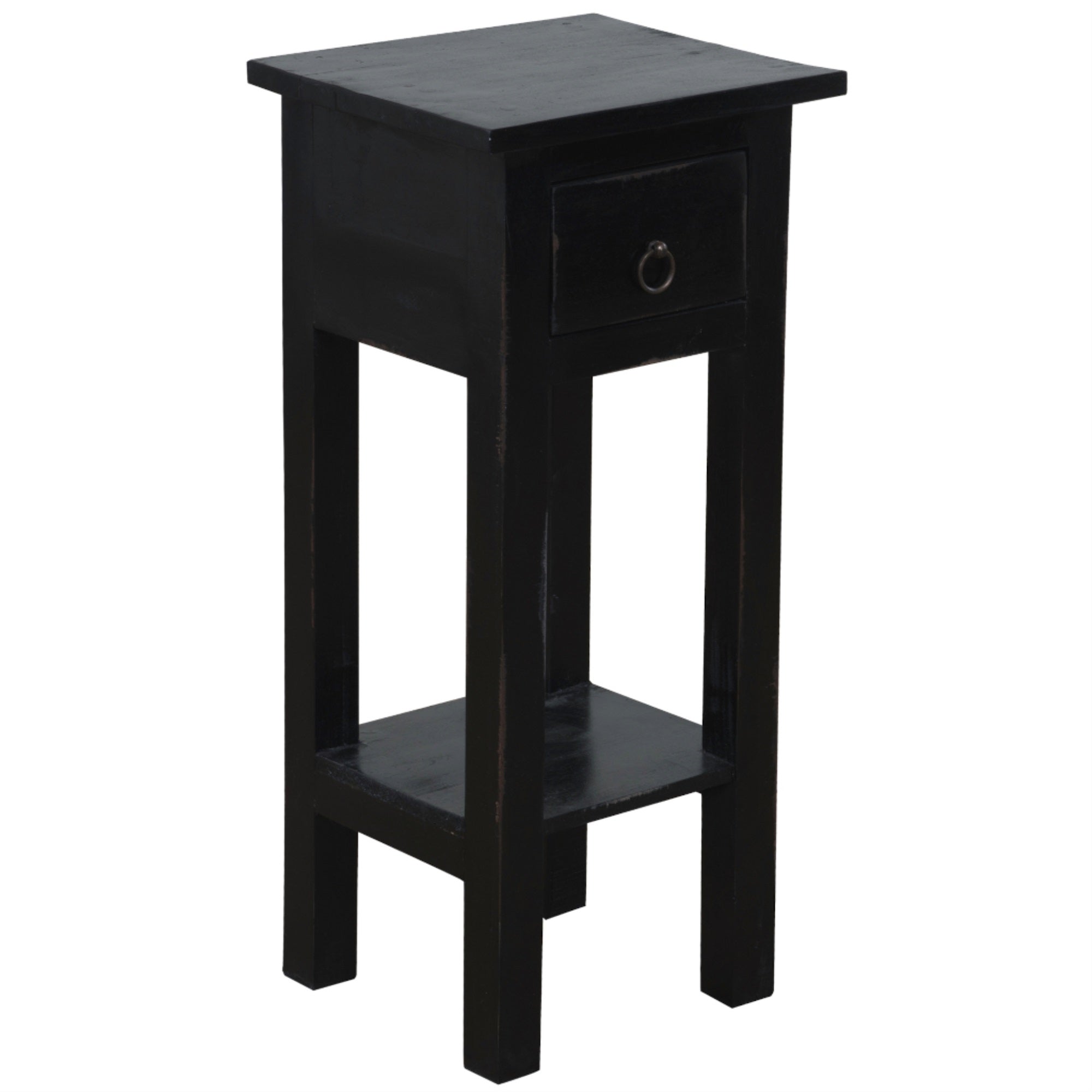 Sunset Trading Cottage Narrow Side Table | Distressed | Antique Black