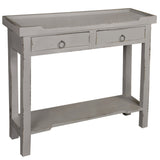 Sunset Trading Cottage Console Table | 2 Drawers | Shelf | Antique Gray