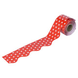 Red & White Dots Rolled Scalloped Border, 36