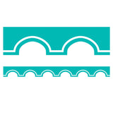 Simply Stylish Turquoise and White Awning Scalloped Border, 39 Feet Per Pack, 6 Packs