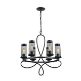 6Lt Pendant Lamp - Finish Rustic Black