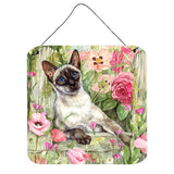 Caroline'S Treasures Siamese Cat In The Roses Wall Or Door Hanging Prints Cdco0033Ds66, 6Hx6W, Multicolor
