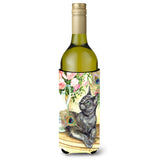 Caroline'S Treasures Cat And Peacock Feathers Wine Bottle Koozie Hugger, 750Ml, Multicolor