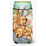 Caroline'S Treasures Yellow Labrador Deck Pups Tall Boy Koozie Hugger, Multicolor