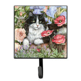 Caroline'S Treasures Black And White Cat In Poppies Leash Or Key Holder Cdco0231Sh4, Small, Multicolor